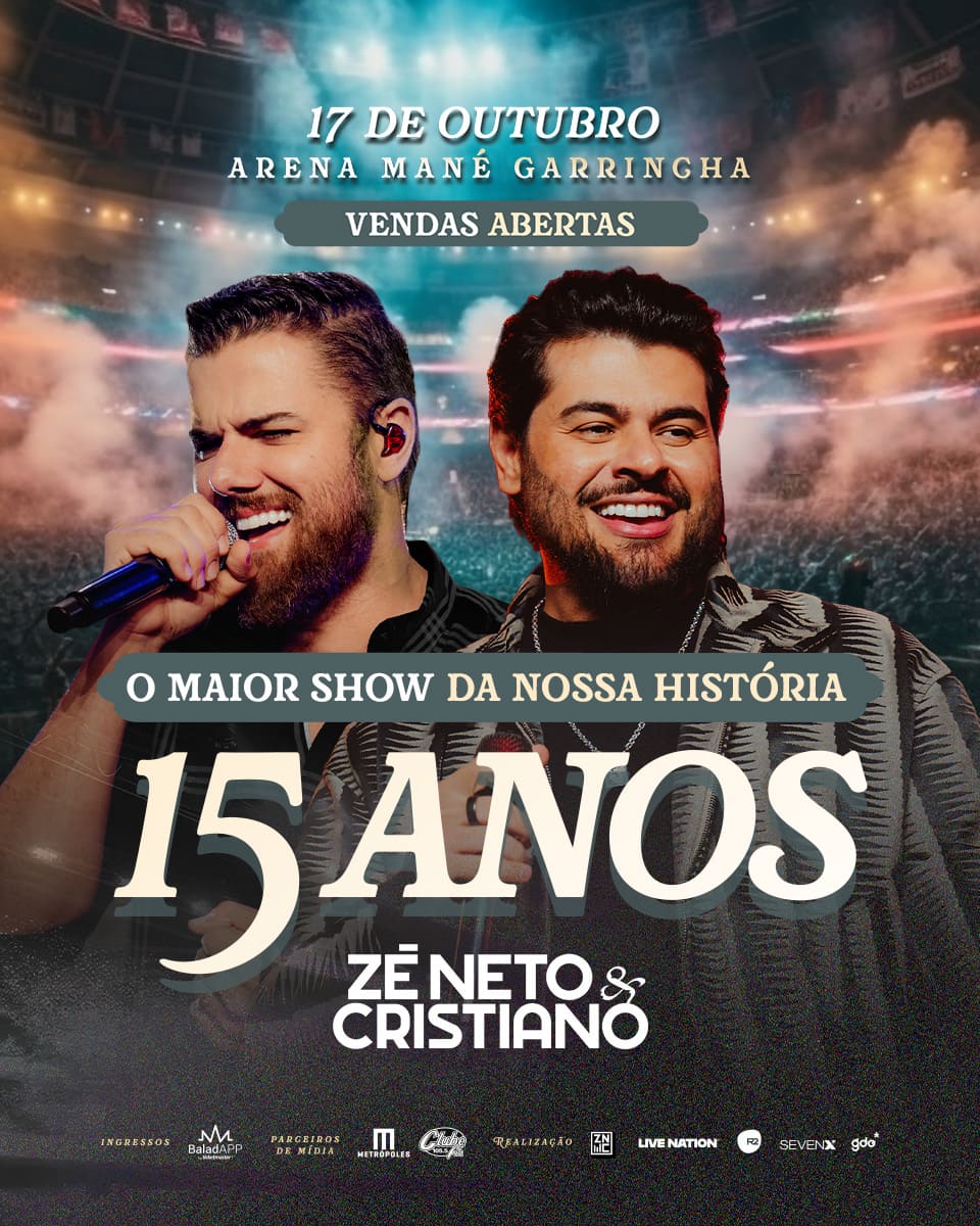 Arte oficial Zé Neto e Cristiano 15 Anos 4