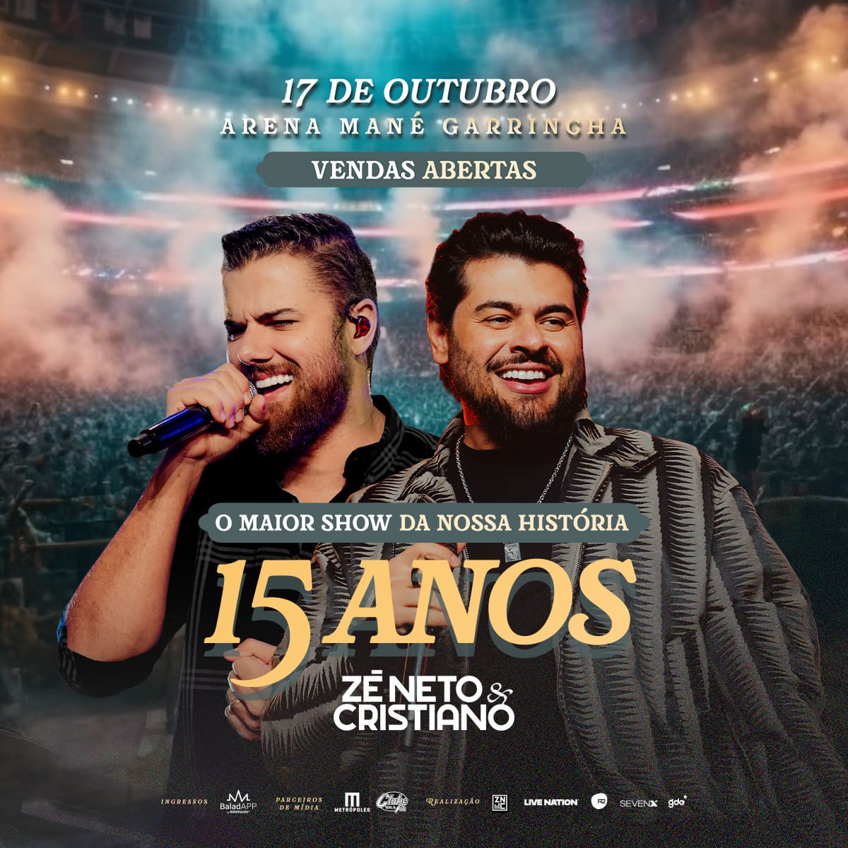 Arte oficial Zé Neto e Cristiano 15 Anos